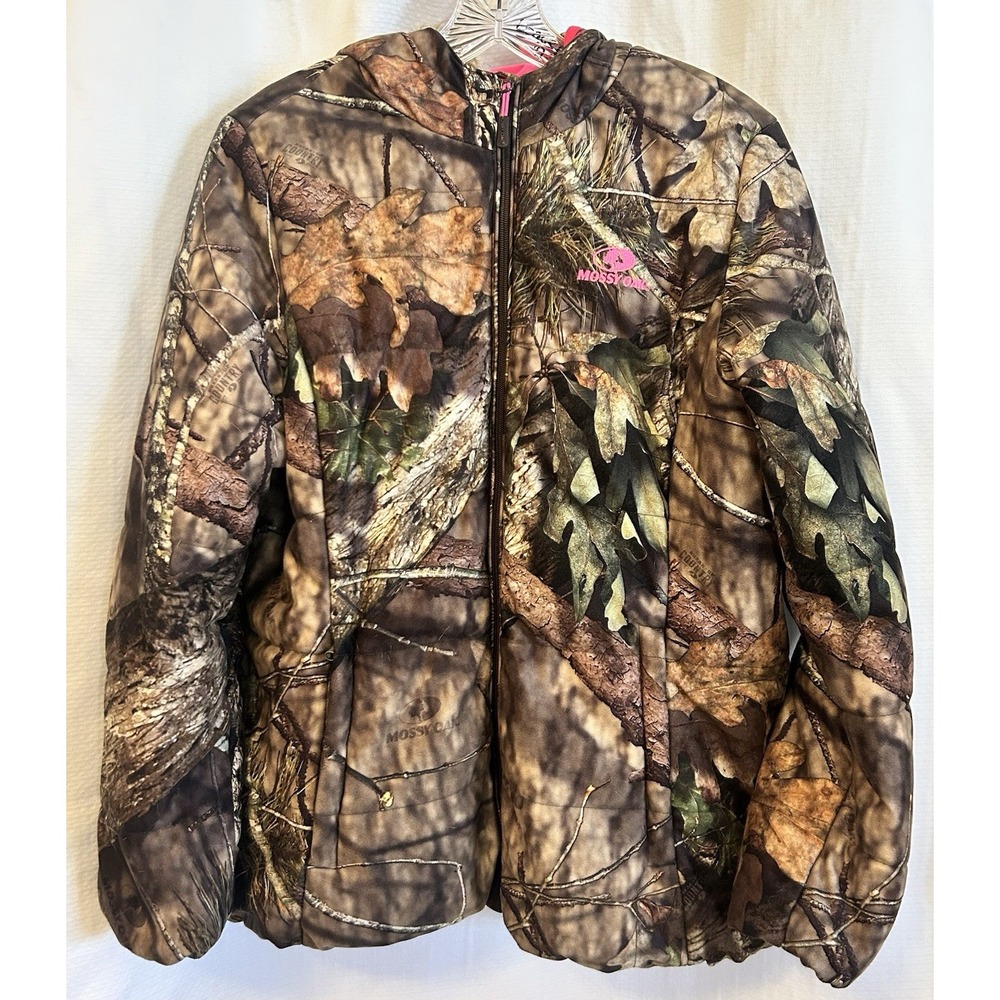 Mossy Oak Full Zip Hoodie Coat Break Up Camo Pink Women's Medium